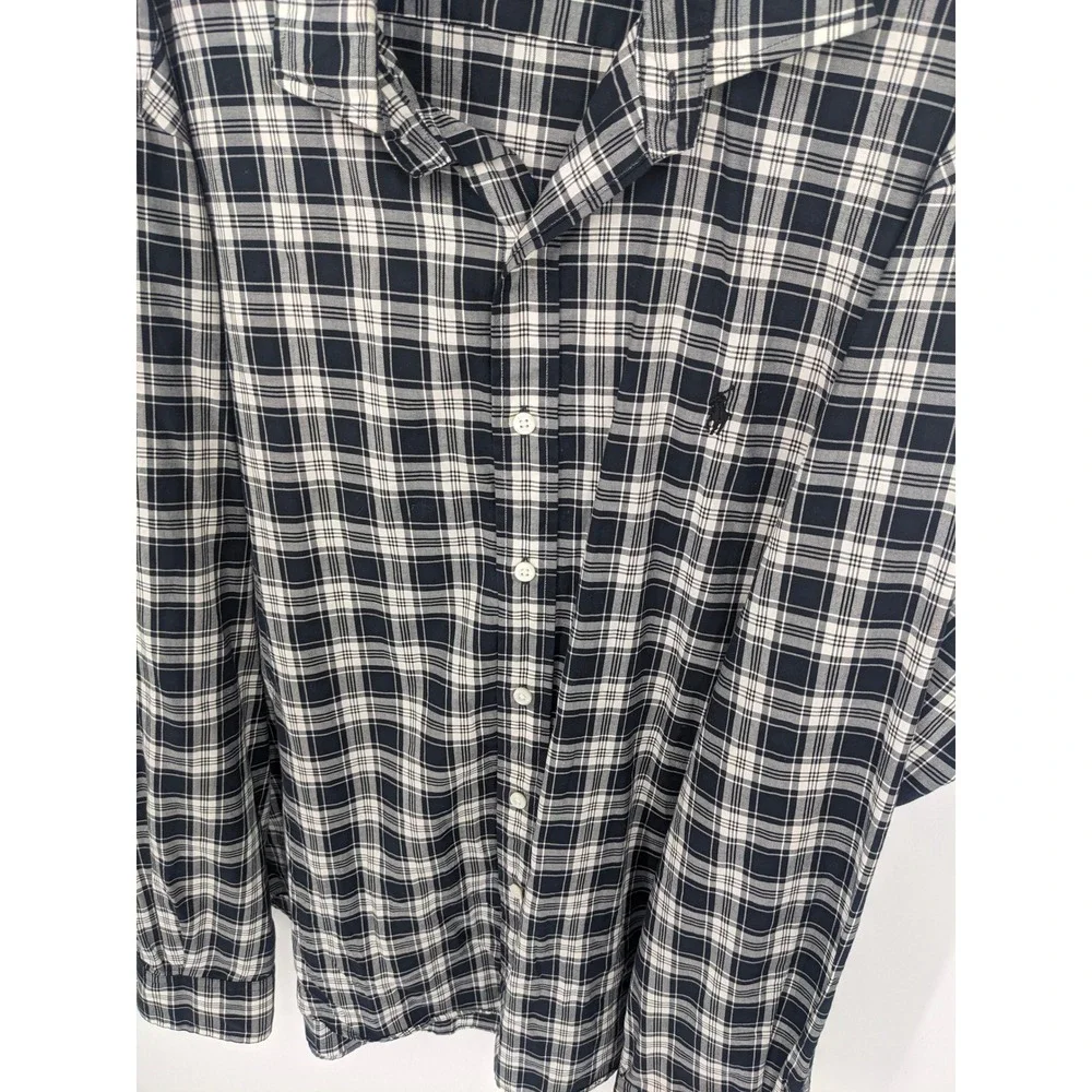 Polo Ralph Lauren Shirt Men XL Blue‎ Plaid Long Sleeve Button Down Preppy Casual